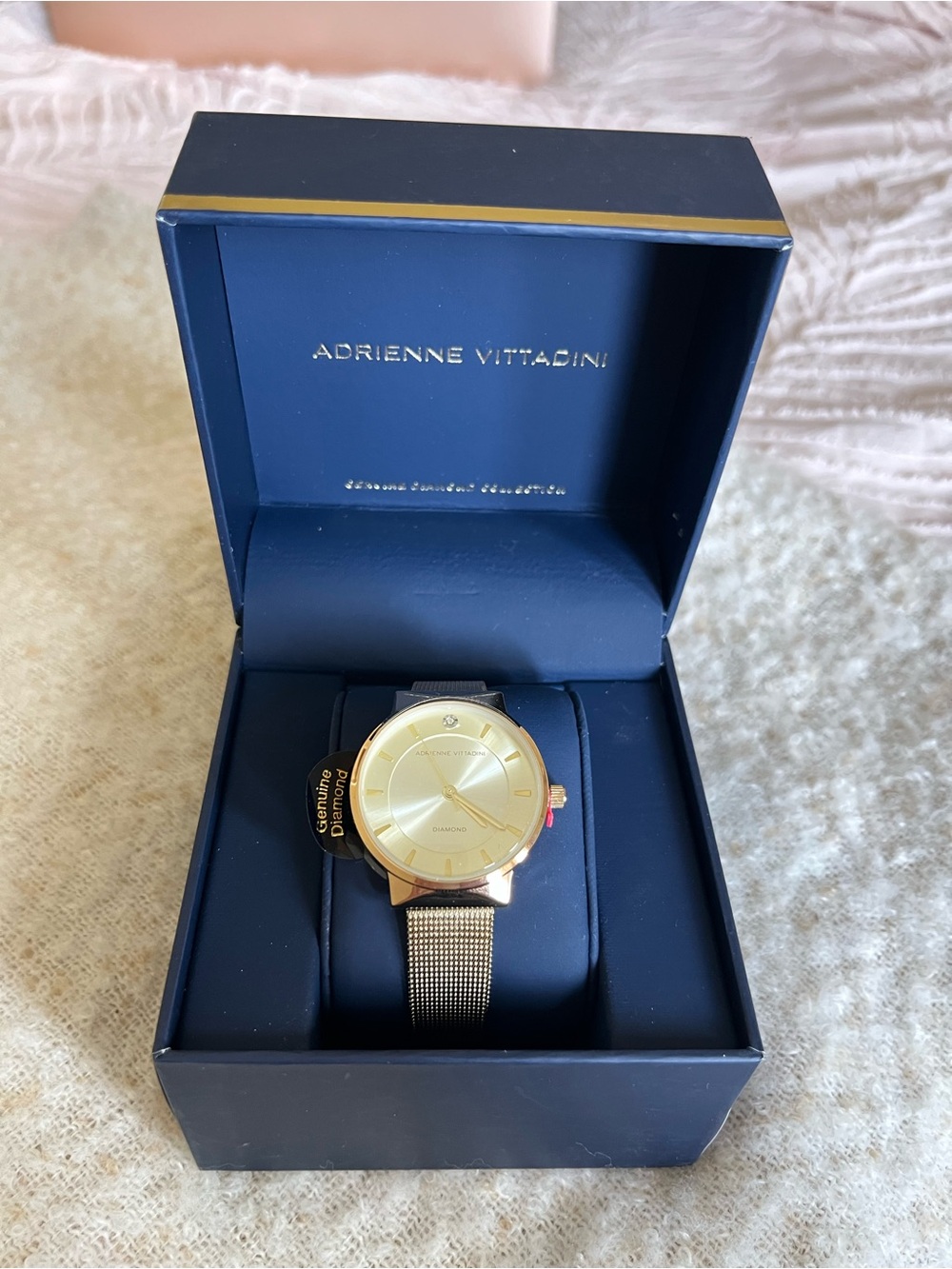 Adrienne Vittadini Gold Tone Women's Mesh Bracelet Watch